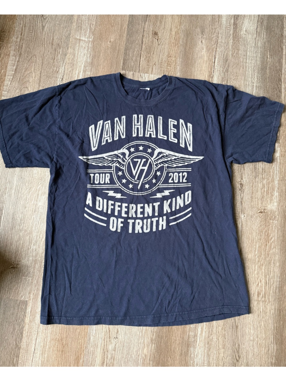 VTG VAN HALEN 2012 Tour Graphic Band T-Shirt A Different Kind of Truth Navy L